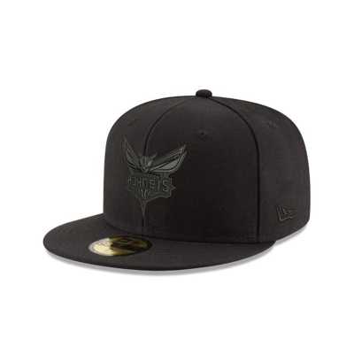 Sapca New Era Charlotte Hornets NBA Black On Black 59FIFTY Fitted - Negrii